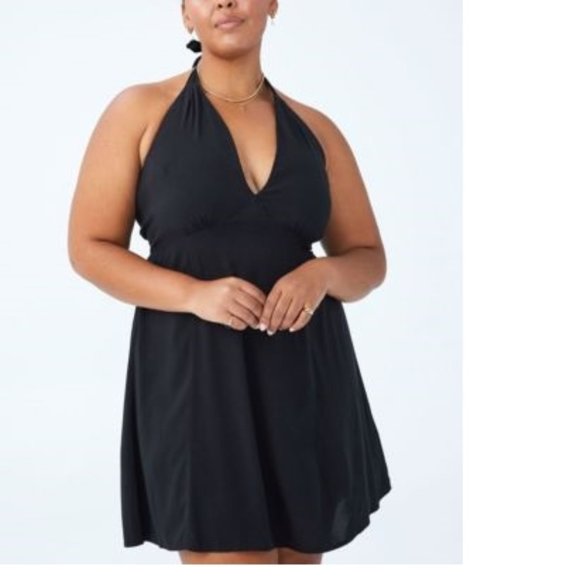 COTTON ON Trendy Plus Kelsey Halter Mini Black 20W MINI DRESS - Picture 1 of 1